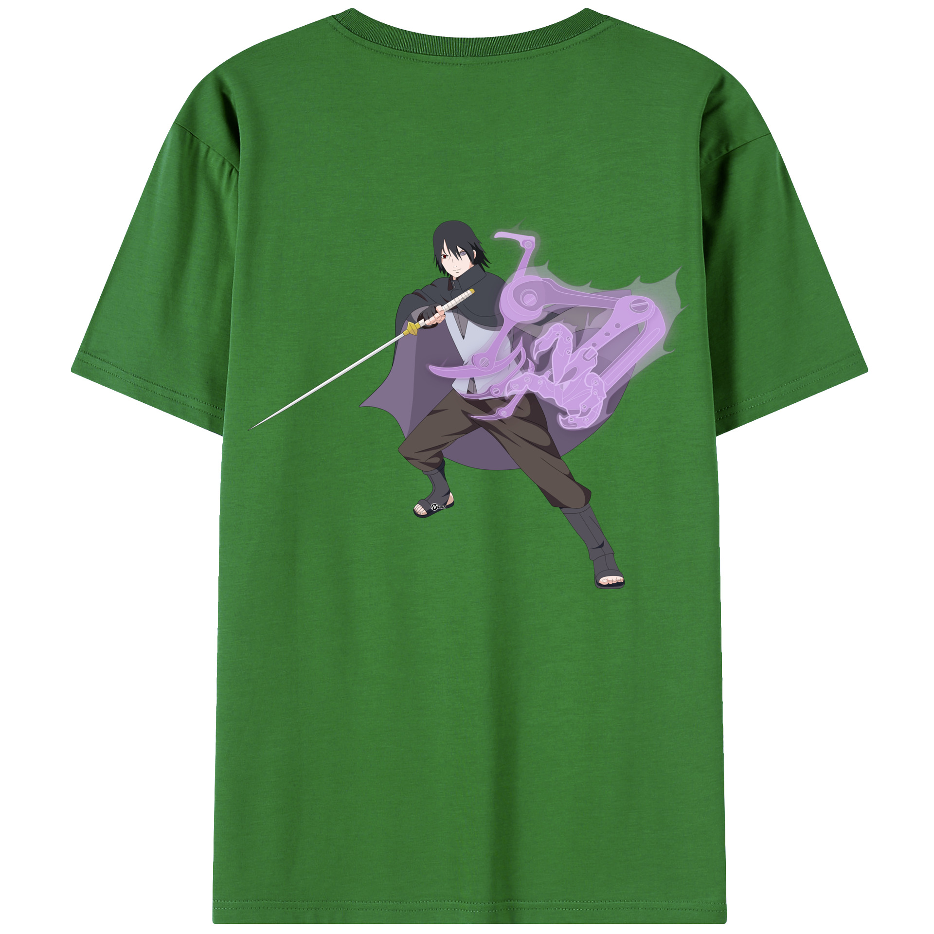 （画像用） NARUTO -ナルト- うちは サスケ Uchiha Sasuke レディース半袖Tシャツ(バックプリント)